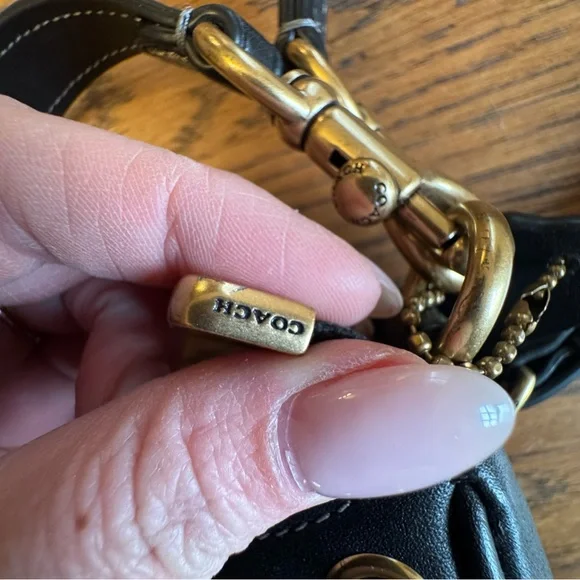 Coach Teri Shoulder Bag CY646 Black Leather Gold Hardware Crossbody  Purse - Picture 5 of 15